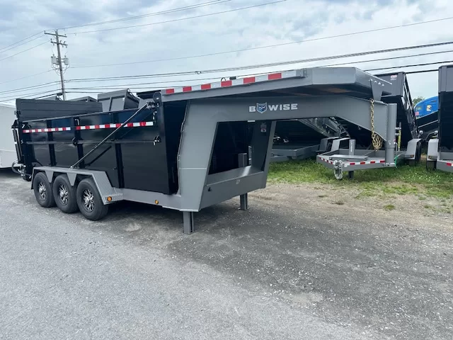 Bwise-7-x-16-Gooseneck-Dump-Trailer-Tri-Axle-Ultimate-Dump-Hydraulic-Gate-Dual-Jacks-Tarp-Kit-7-1-1.webp BWise 7 x 16 Gooseneck Tri-Axle Dump – Ultimate Dump Trailer - Image 1