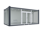 6×3.2m Glass Container, 3 glass walls