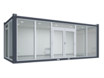 7×3.2m Glass Container, 3 glass walls