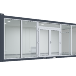 7×3.2m Glass Container, 3 glass walls